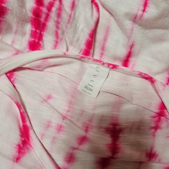 Livi Active Lane Bryant Women's Size 14/16 PinkTye Dye Maxi Dress EUC - Picture 4 of 12